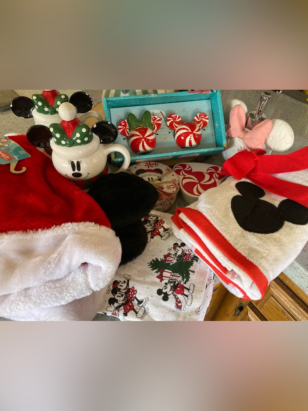 Disney Holiday Kitchen Set with Red, White, Black and Green Accents